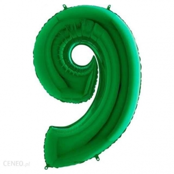 BALON FOLIOWY CYFRA 9 ZIELONY 70CM. URODZINY